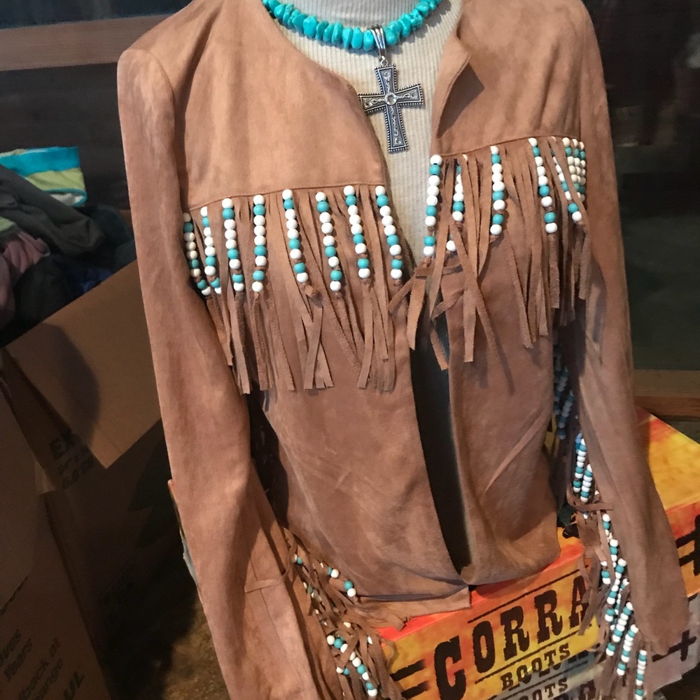 Nasty gal fringe jacket small new w tags stretchy